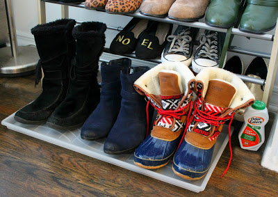 Boot tray and duck boots